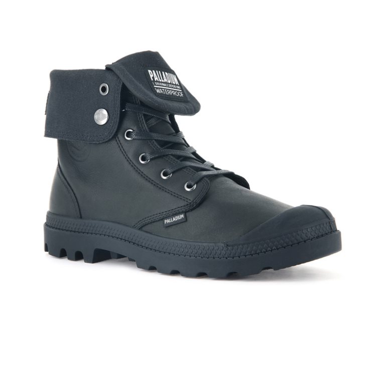 Bottes Palladium Baggy Leather ESS WP Femme Noir | FR HJF849V